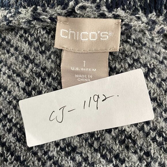 Chico's Cardigan Sweater Size 1 Multicolored Striped Polyester Blend NWT CJ-1192 - Picture 2 of 13